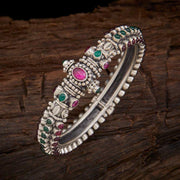 Silver ruby Synthetic Stones bangle