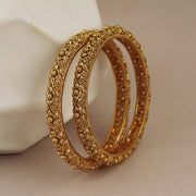 ANTIQUE GOLD FLORAL MOTIF BANGLE SET