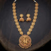 gold plated temple design necklace set