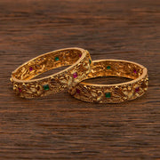 Antique Openable Bangles With Matte Gold Plating