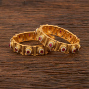 Antique Openable Bangles With Matte Gold Plating