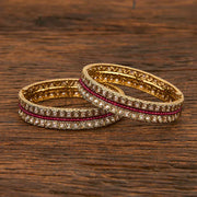 Antique Openable Bangles With Mehndi Plating