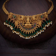 gold plated Synthetic Stones & Beads necklace set