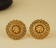 GOLD MATT FINISH FLORAL STUD