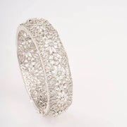 Elegant Silver American diamond Kada bangle