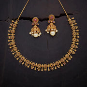 Gold-Plated Necklace Set with Ruby