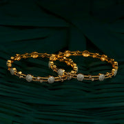 Cz Classic Bangles With 2 Tone Plating