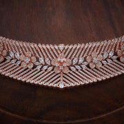 rose gold plated zircon stone choker set