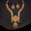 gold plated most beautiful temple design necklace set