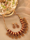 Red Gold Tone Temple Necklace Set