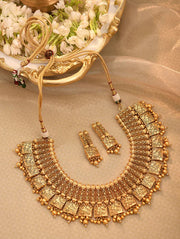 Gold Tone Temple Necklace Set