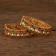 Antique Openable Bangles With Matte Gold Plating