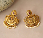 PEARL DROP GOLD CHANDBALI EARRING