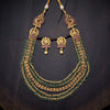 gold plated Synthetic Stones & Beads necklace set