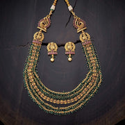 gold plated Synthetic Stones & Beads necklace set