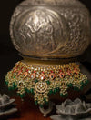 Red Green Gold Tone Kundan Choker Necklace with Pearls