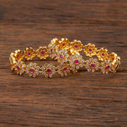 Cz Classic Bangles With Gold Plating