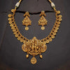 gold plated Synthetic Stones temple design choker set