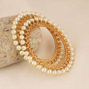 ROUND PEARL GOLD PACHELI BANGLE SET