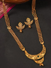 Red Gold Tone Temple Necklace Set