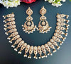 TRADITIONAL PEARL NECKLACE SET IN 22K GOLD MATCHED WITH CHANDBALI EARRINGS