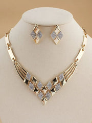 3pcs Rhinestone Decor Jewelry Set