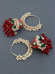 DARK PINK MANITHA SATRANGI HOOPS