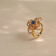 Floral CZ Cocktail Ring