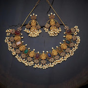 Synthetic Stones & Beads Antique Necklace