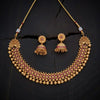 Gold-Plated Necklace With Ruby & Green Stone