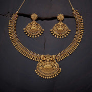 Gold-Plated Necklace Set With Intricate Stonework