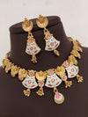 Good Looking High Brass Gold Necklace Set For Women Wear