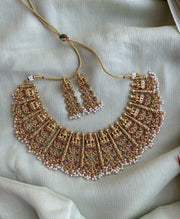 Heavy Bridal Lakshmi Layered Necklace With Earrings