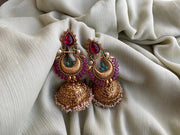 Big and Long Cluster pearl Jhumkas