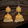 Spinal & Beads Golden Jhumkas