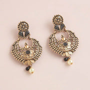 Antique Gold Plated Ethnic Hanging Earrings