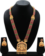 Gold Plated Temple Big Necklace with Small Necklace Jeweller