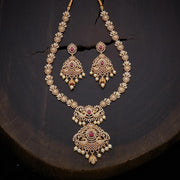 Gold-Plated Necklace With Zircon Stone Adornments